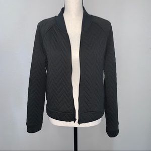 GapFit Quilted Bomber Jacket in Black